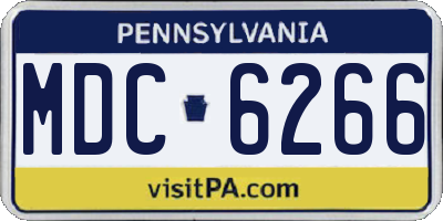 PA license plate MDC6266
