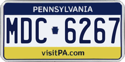 PA license plate MDC6267