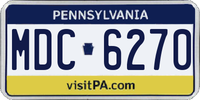 PA license plate MDC6270