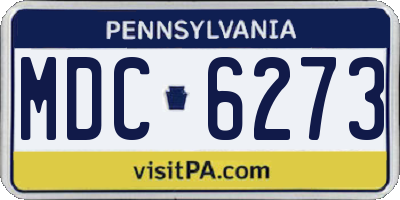 PA license plate MDC6273