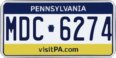 PA license plate MDC6274