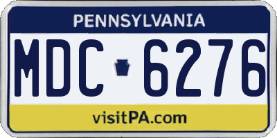 PA license plate MDC6276