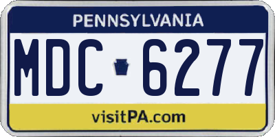 PA license plate MDC6277