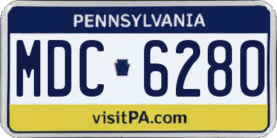 PA license plate MDC6280