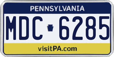PA license plate MDC6285