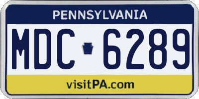 PA license plate MDC6289