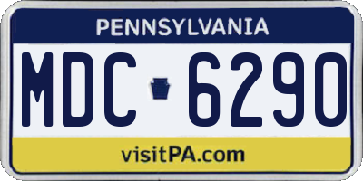 PA license plate MDC6290