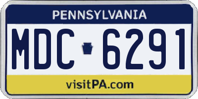 PA license plate MDC6291