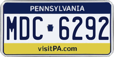 PA license plate MDC6292