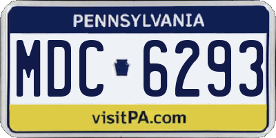 PA license plate MDC6293