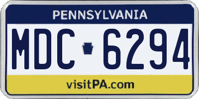 PA license plate MDC6294