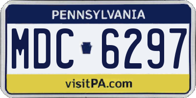 PA license plate MDC6297