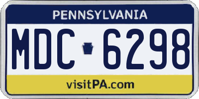 PA license plate MDC6298