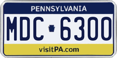 PA license plate MDC6300