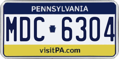 PA license plate MDC6304