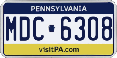 PA license plate MDC6308