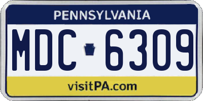 PA license plate MDC6309