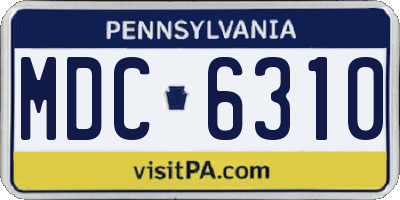 PA license plate MDC6310