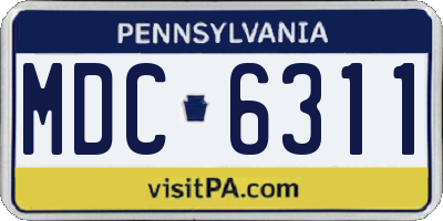 PA license plate MDC6311