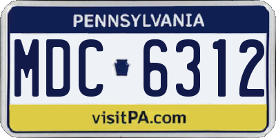 PA license plate MDC6312