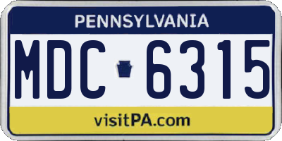 PA license plate MDC6315