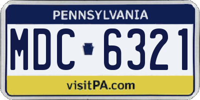 PA license plate MDC6321