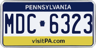 PA license plate MDC6323