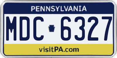 PA license plate MDC6327