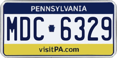 PA license plate MDC6329