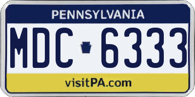 PA license plate MDC6333