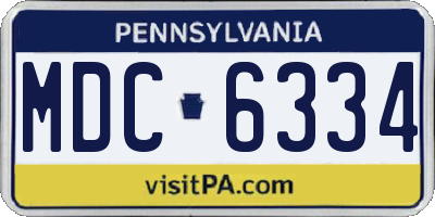 PA license plate MDC6334
