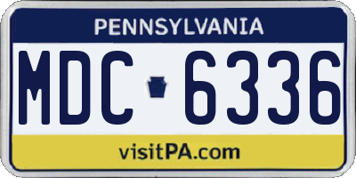 PA license plate MDC6336