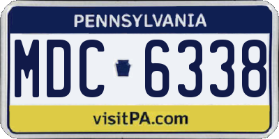 PA license plate MDC6338