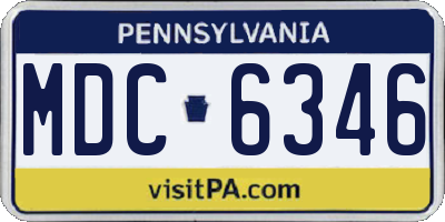 PA license plate MDC6346