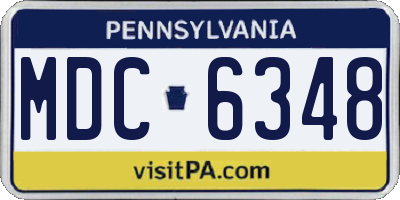 PA license plate MDC6348