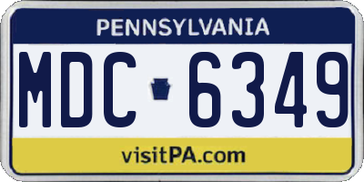 PA license plate MDC6349