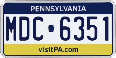 PA license plate MDC6351