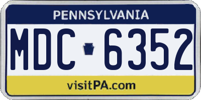 PA license plate MDC6352