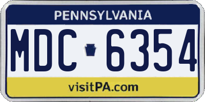 PA license plate MDC6354