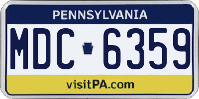 PA license plate MDC6359