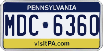 PA license plate MDC6360