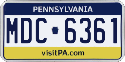 PA license plate MDC6361
