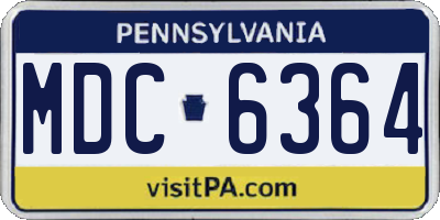 PA license plate MDC6364