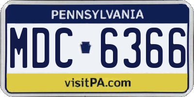 PA license plate MDC6366