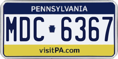 PA license plate MDC6367