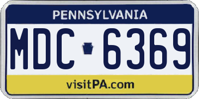 PA license plate MDC6369