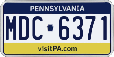 PA license plate MDC6371