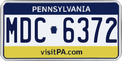 PA license plate MDC6372