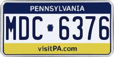 PA license plate MDC6376
