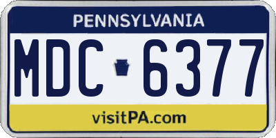 PA license plate MDC6377